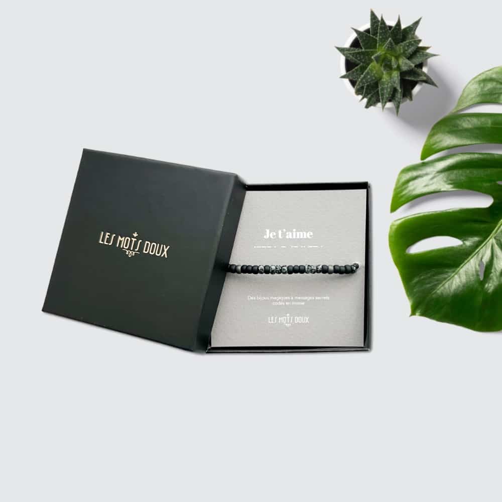 Bracelet homme code morse : Je t'aime