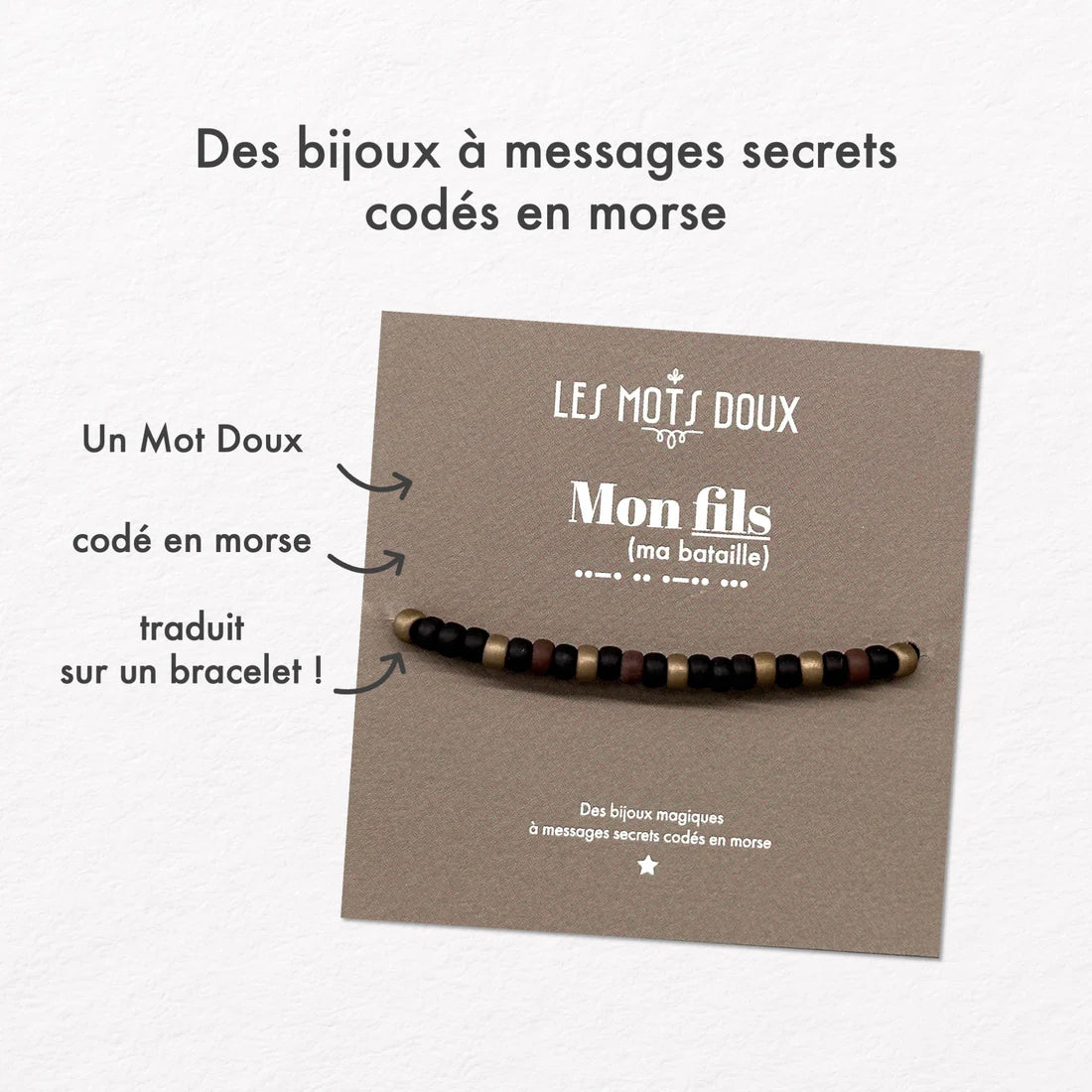Bracelet Homme Code Morse : Mon fils