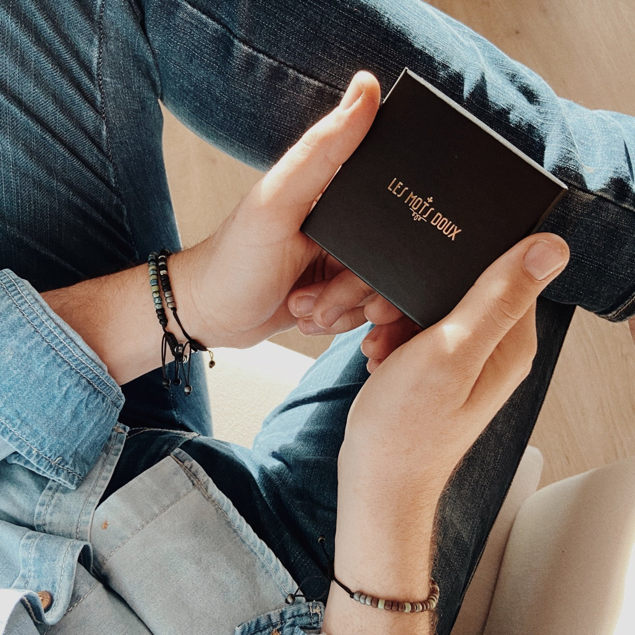 Bracelet homme code morse : Je t'aime