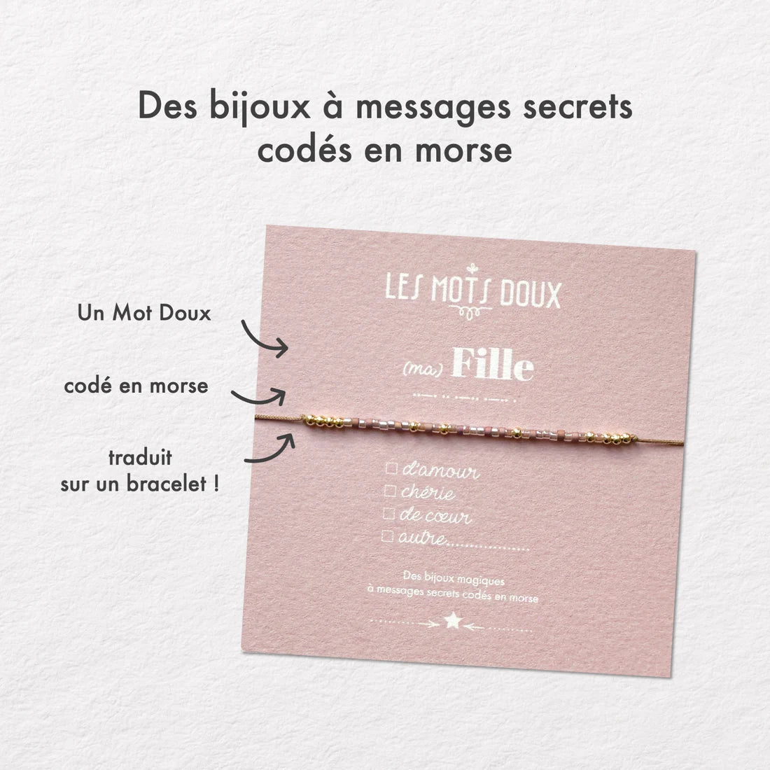 Bracelet famille ma fille taupe or