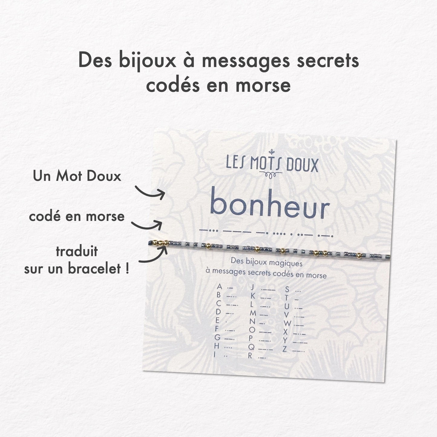 Bracelet Code Morse Bonheur