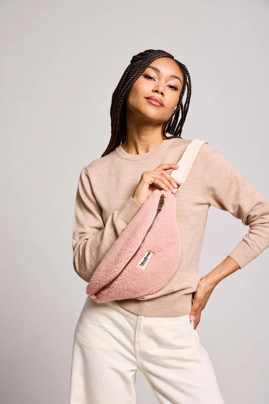 Sac banane Sasha Teddy Rose poudré