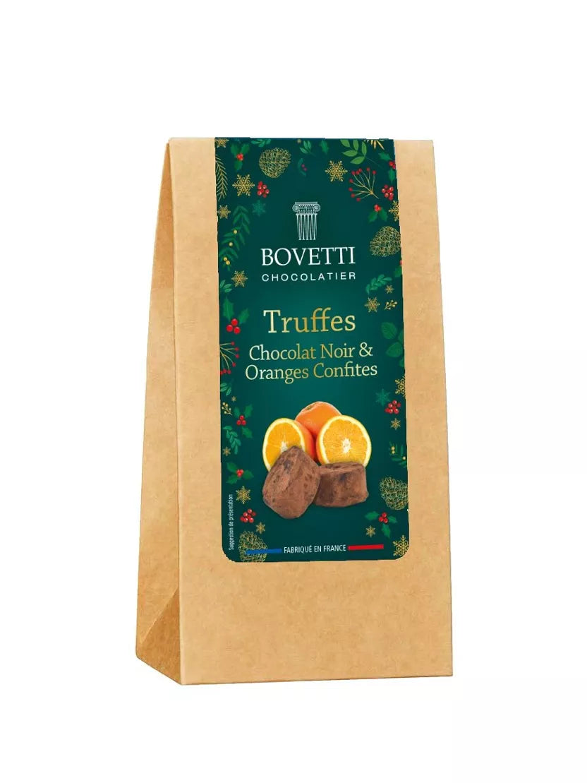 Truffes Chocolat noir et oranges confites 120g