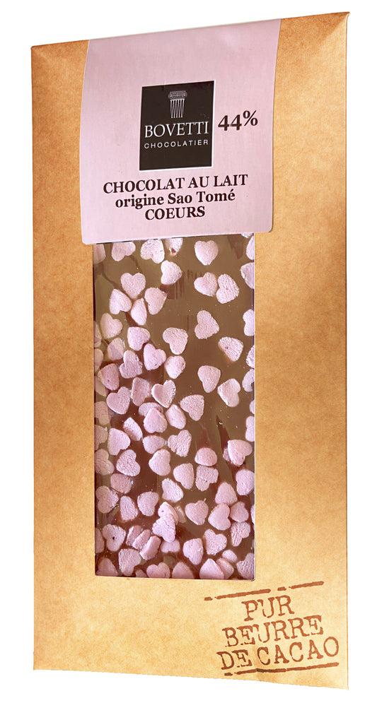 Tablette chocolat au Lait Coeurs