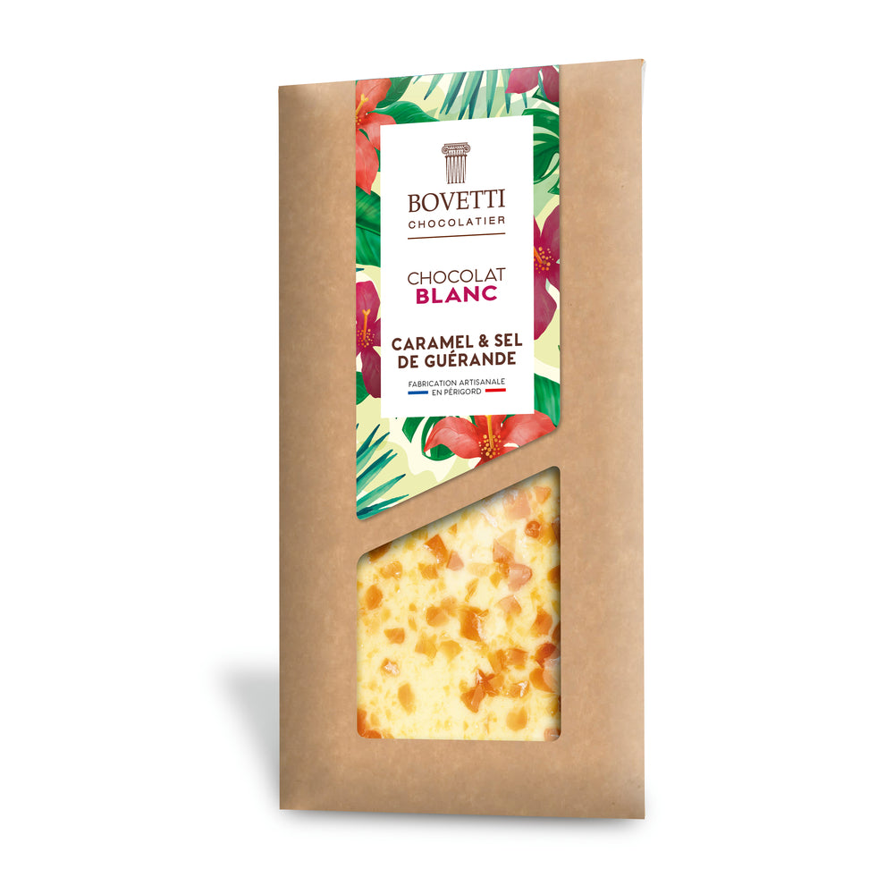 Tablette chocolat blanc caramel et sel de Guérande