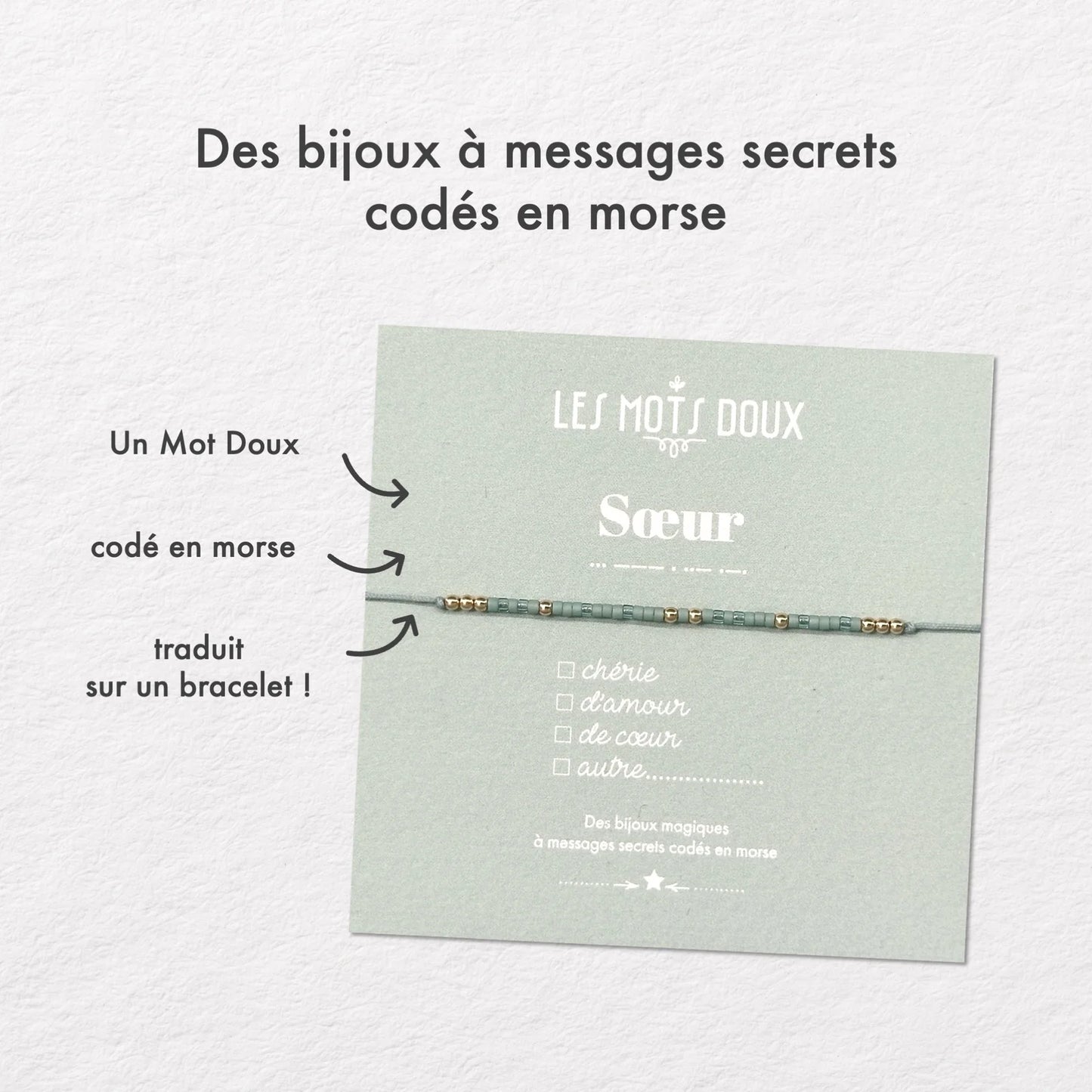 Bracelet Code Morse : Sœur