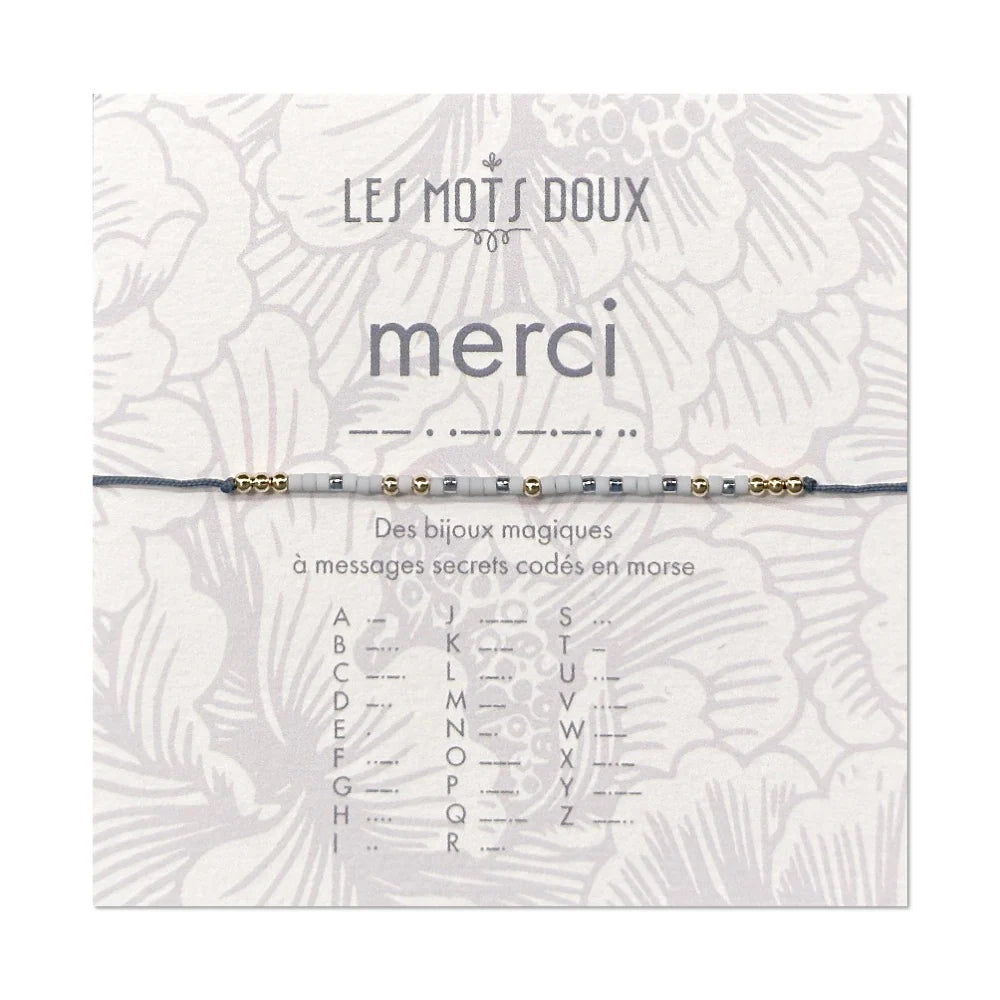 Bracelet Code Morse : Merci Bleu