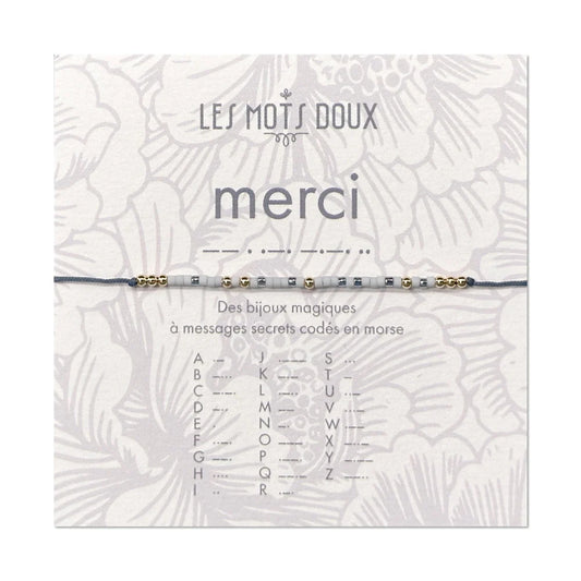 Bracelet Code Morse : Merci Bleu