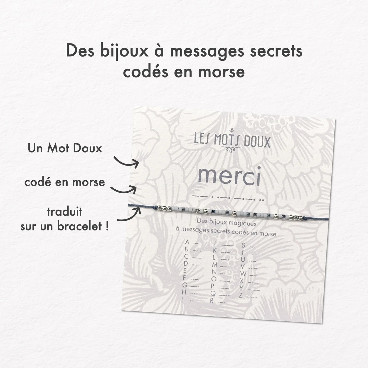 Bracelet Code Morse : Merci Bleu