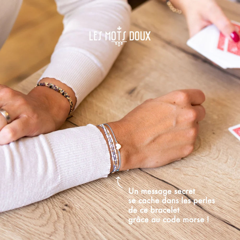 Bracelet Code Morse : Merci Bleu