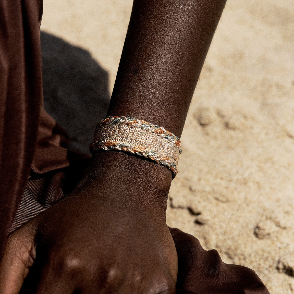 Bracelet Nalea Nº2 (Peach & Silver Almond Desert Sun)