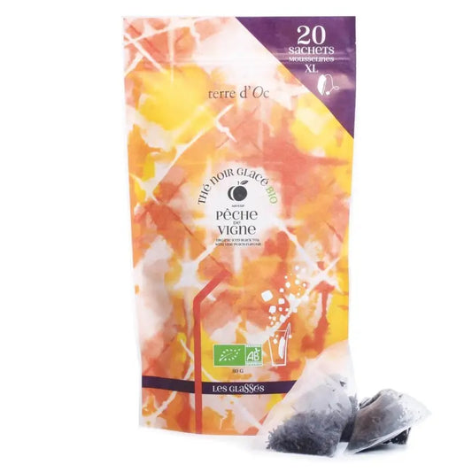 Pêche de vigne thé noir glacé bio 20 SACHETS
