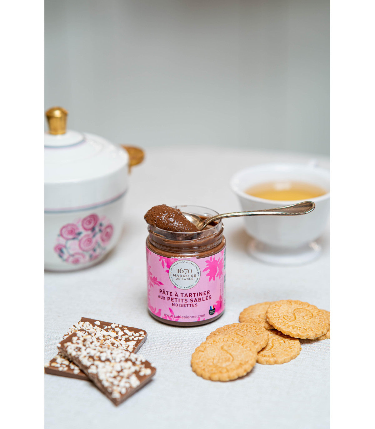 Pâte à tartiner Chocolat lait aux petits sablés noisettes 250g