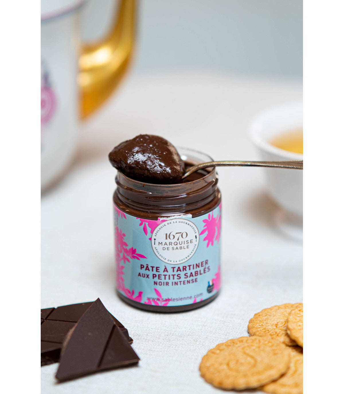 Pâte à tartiner chocolat noir aux petits sablés noir intense 250G