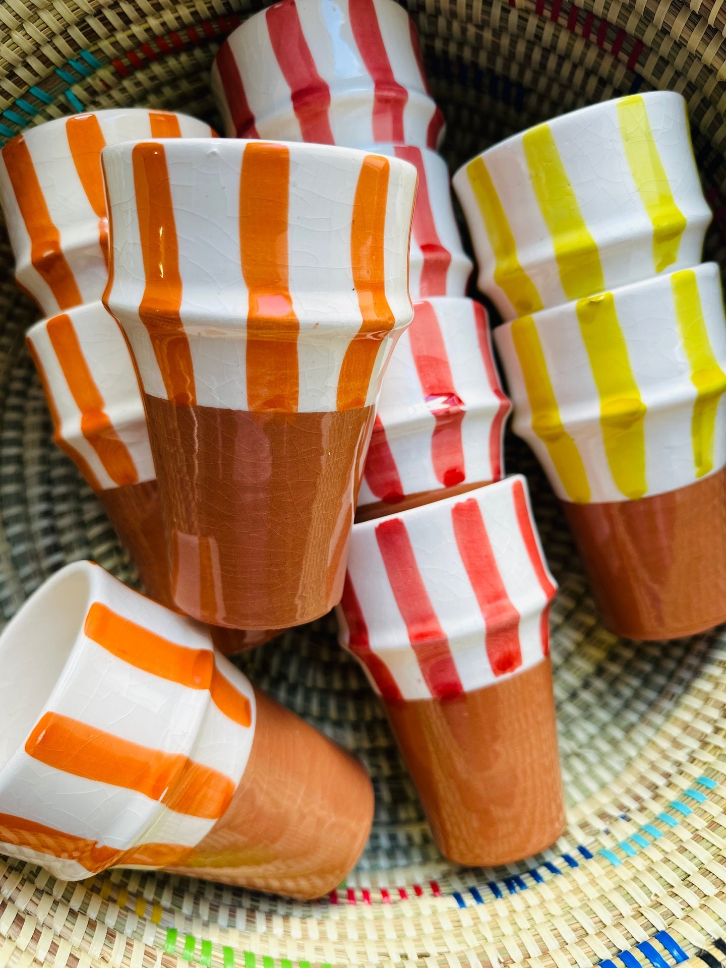 Tasses Terre et Rayures Marocaines