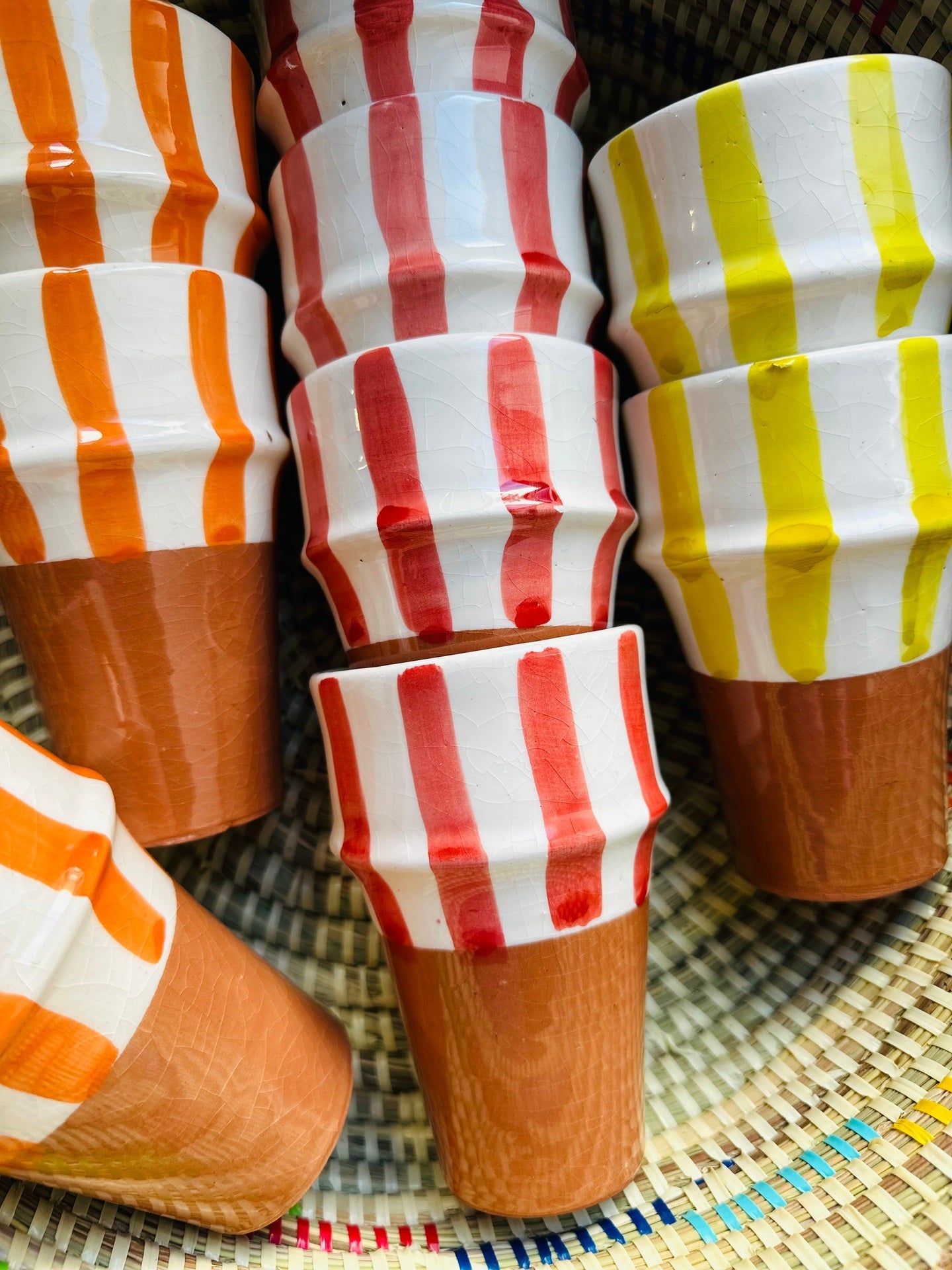 Tasses Terre et Rayures Marocaines