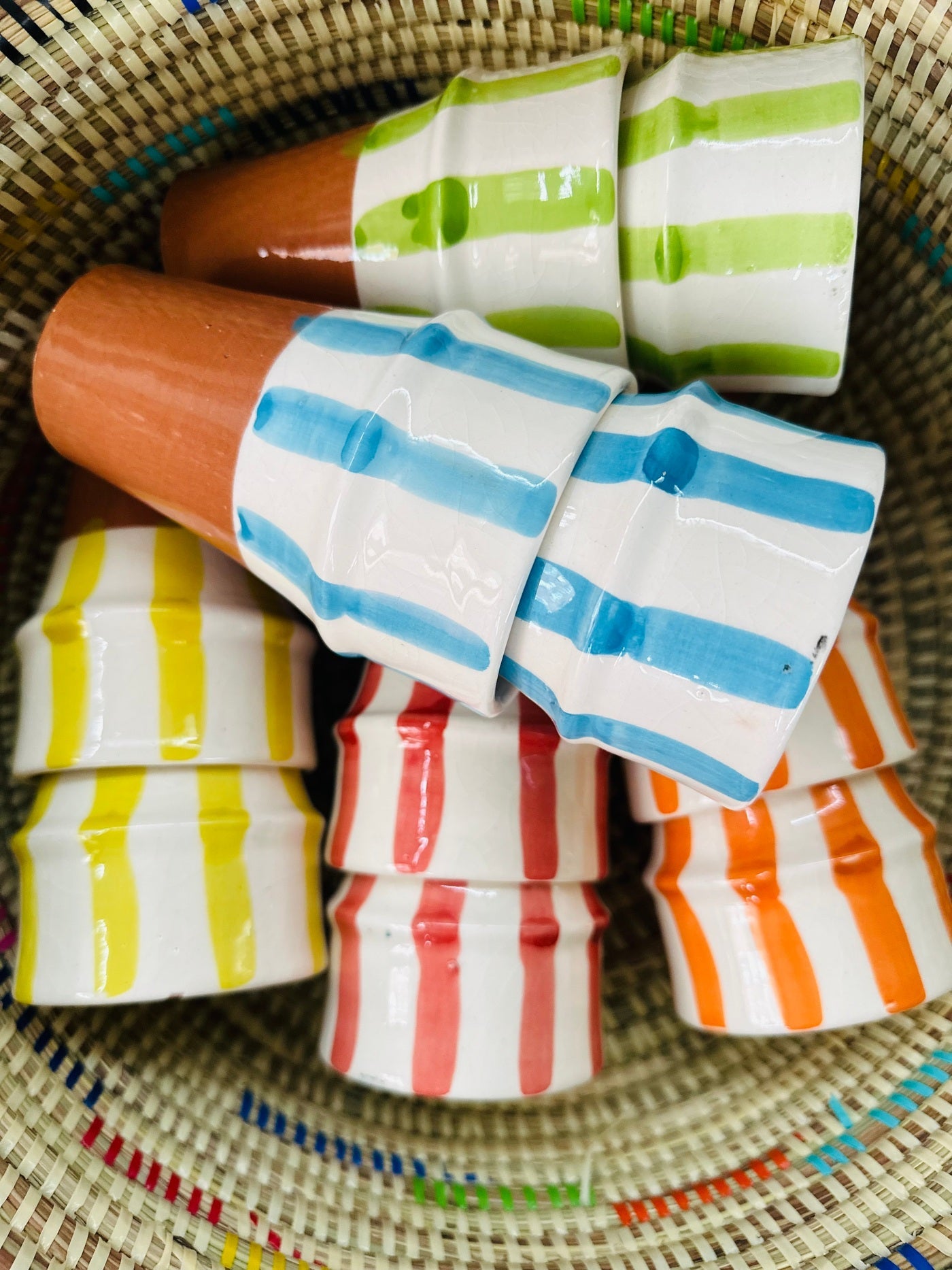 Tasses Terre et Rayures Marocaines