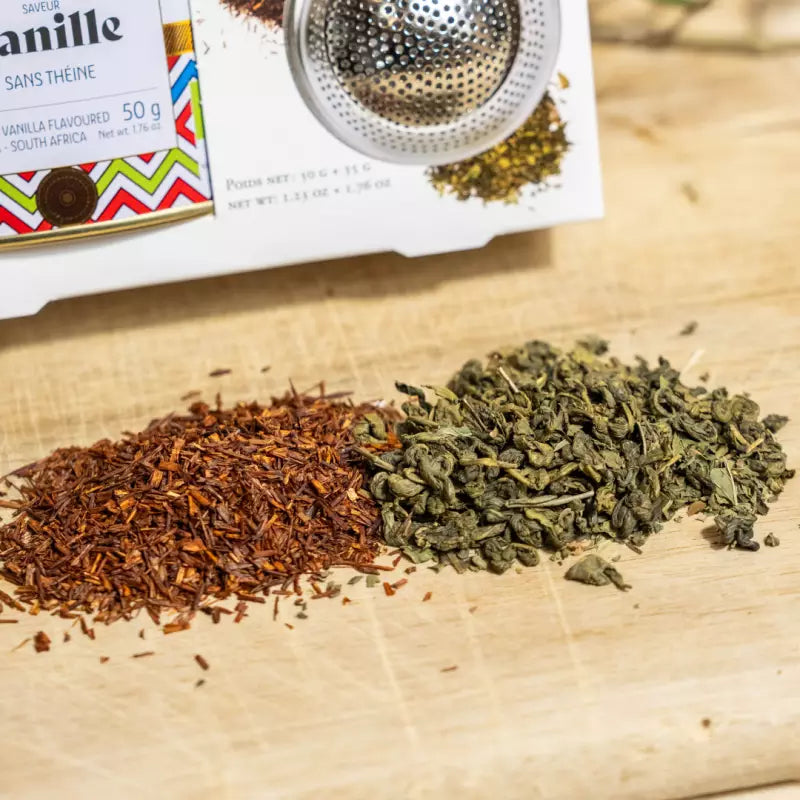 Coffret 2 Thés & Cuillère Filtre à Thé - Menthe/Rooibos Hospitalité