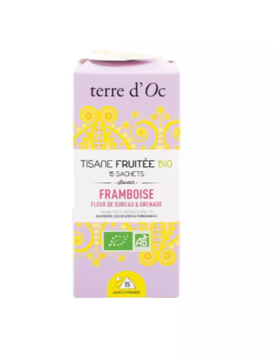 Tisane fruitée BIO framboise, fleur de sureau & grenade