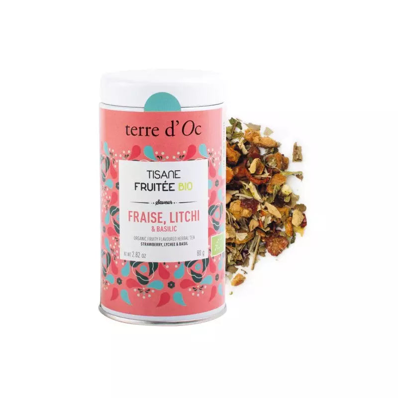 Fraise litchi & basilic Tisane fruitée bio