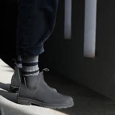 KLUE Chaussettes en laine mérinos à rayures | Gris et noir