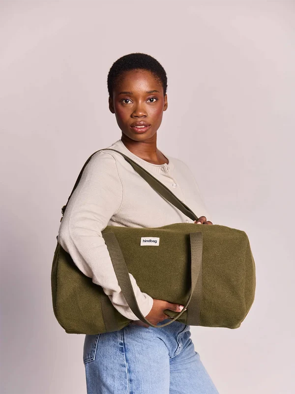 Sac Polochon Simon Effet Lainé Khaki