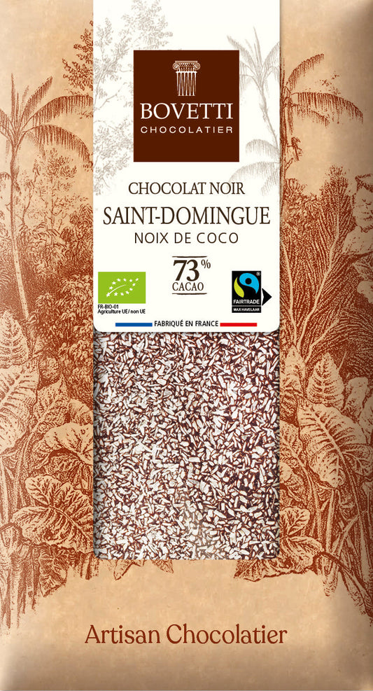 Tablette de chocolat noir à la noix de coco