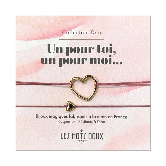 Bracelet Duo Cœur Rose Or
