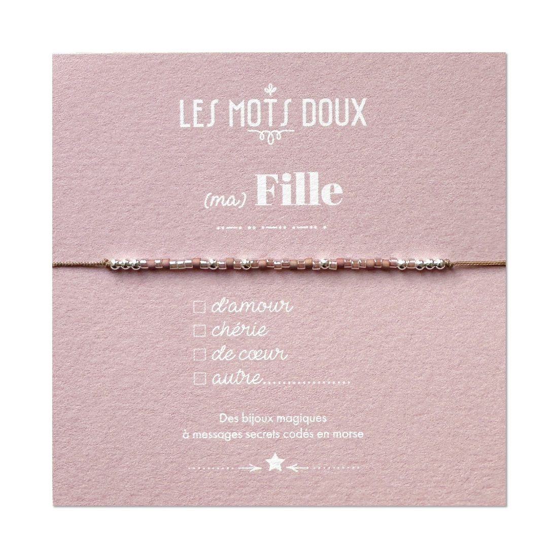 Bracelet famille ma fille taupe or
