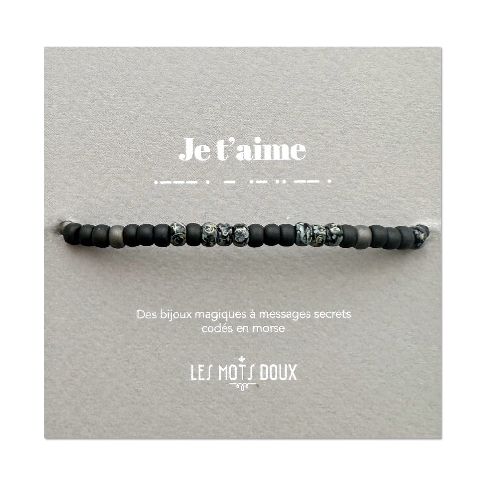Bracelet homme code morse : Je t'aime
