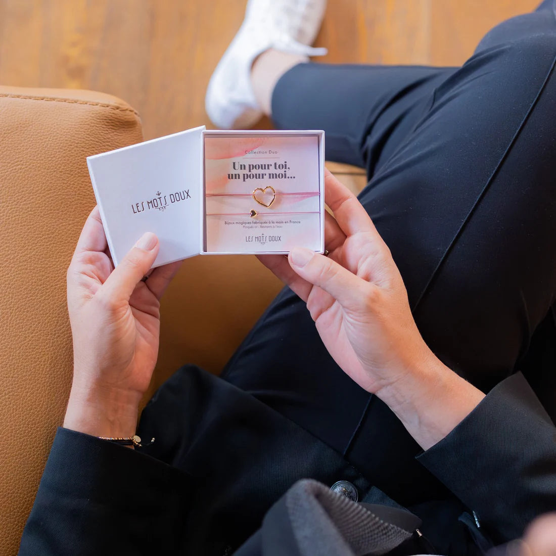 Bracelet Duo Cœur Rose Or