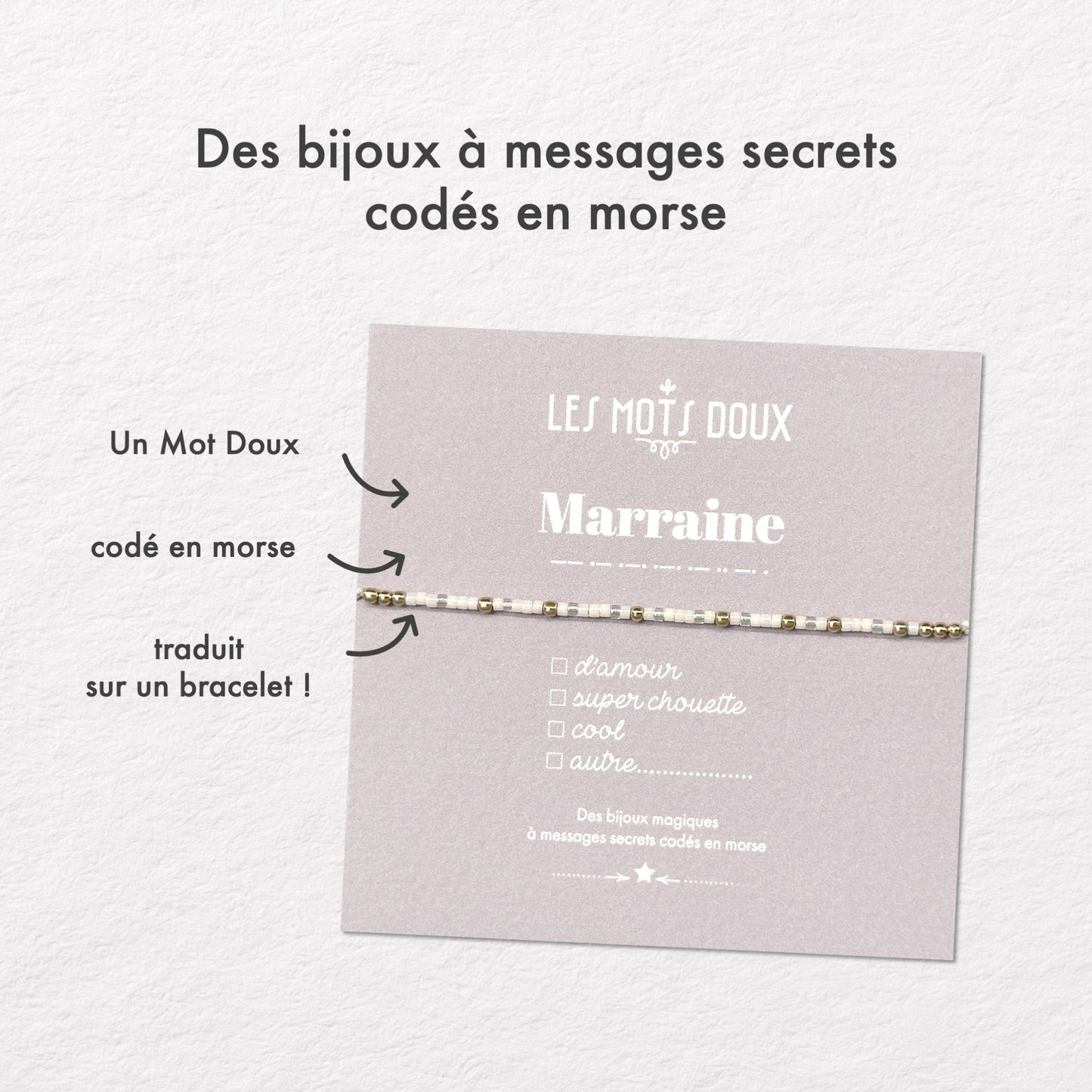 Bracelet Code Morse : Marraine