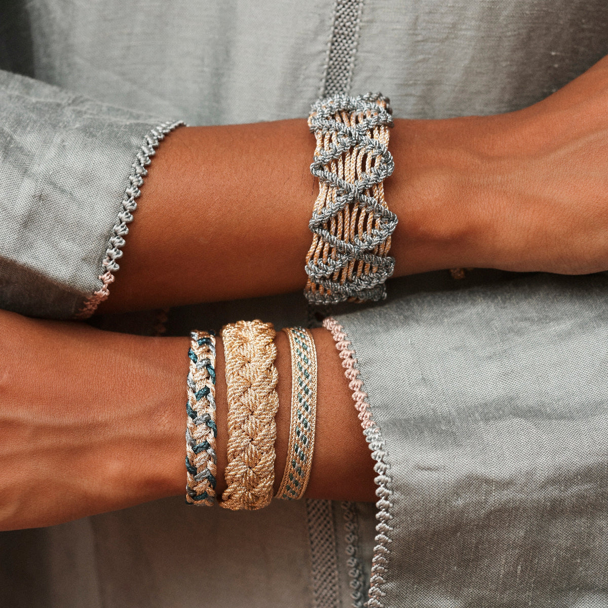 Izy Nº2 Bracelet Rose Gold Metallic Grey