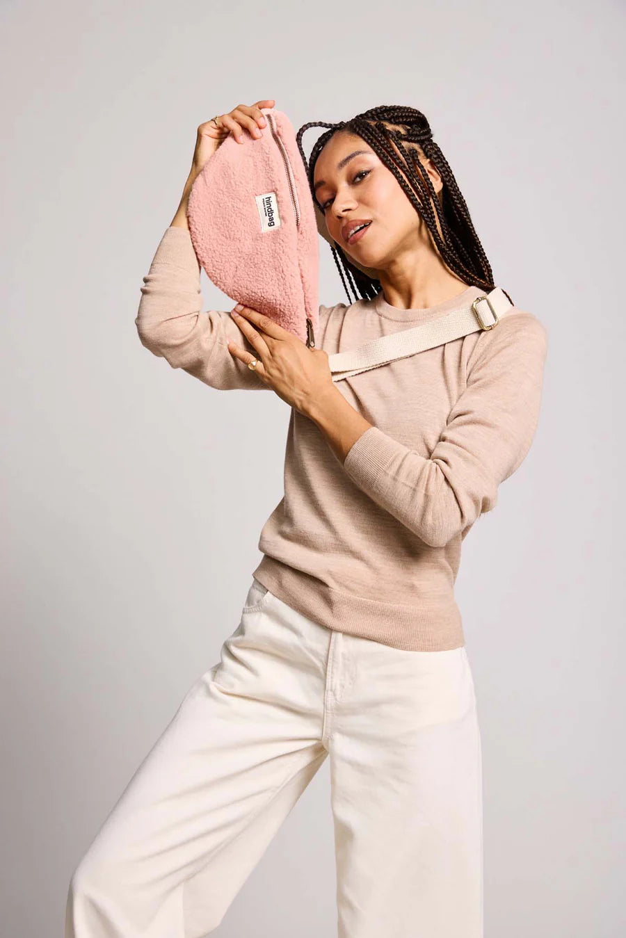 Sac banane Sasha Teddy Rose poudré