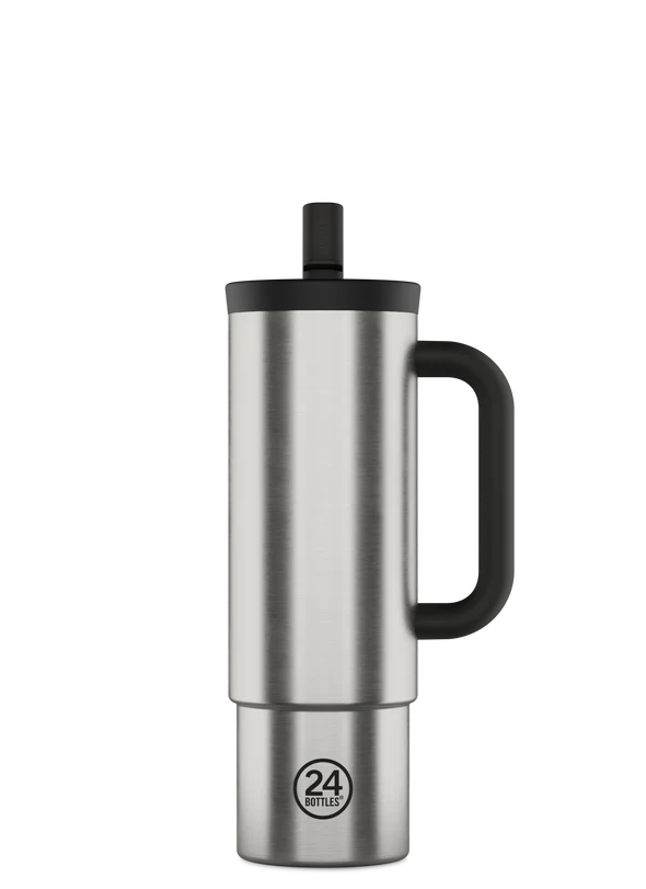 Straw Cup 800 ml Brushed steel