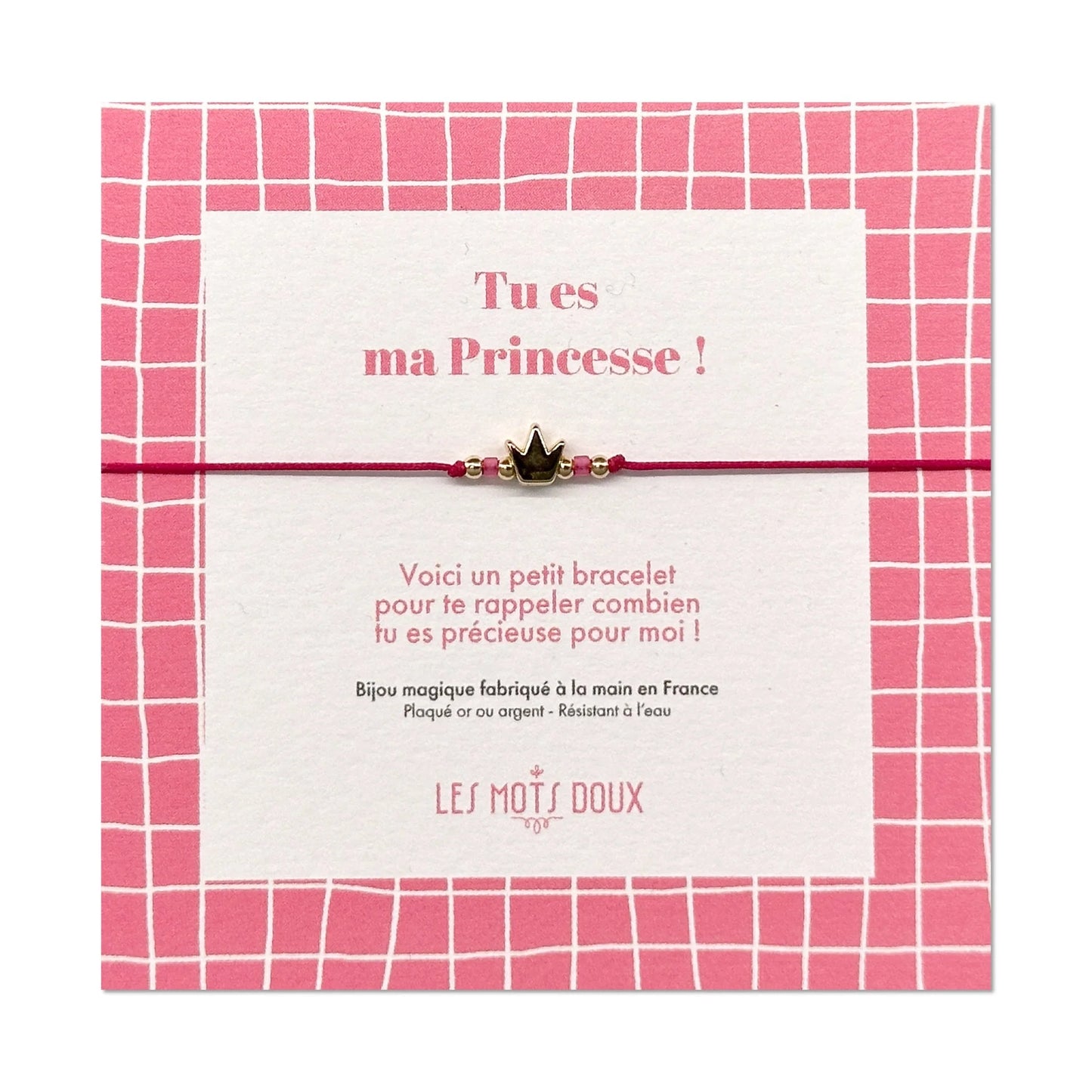 Bracelet Enfants Couronne Framboise or