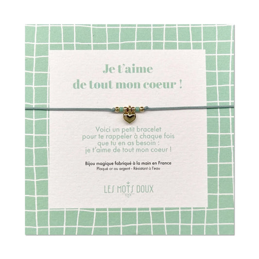 Bracelet enfants cœur nuage or