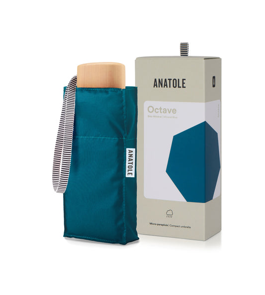 Mini parapluie micro et solide bleu minéral OCTAVE