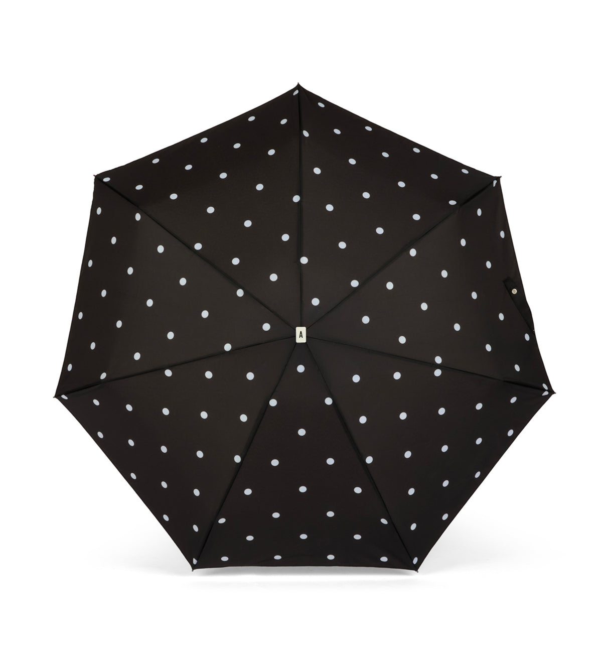 Mini parapluie micro et solide noir pois blancs CARMEN