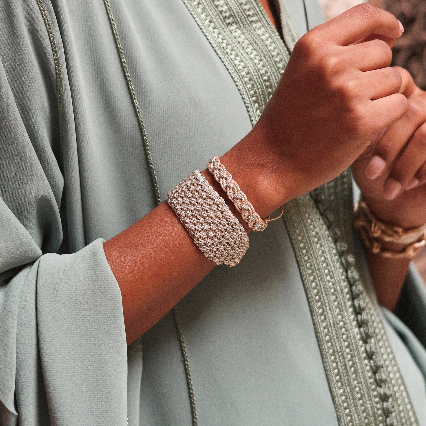 Maxi Diyah Nº1 (Peach & Silver Metallic Almond)