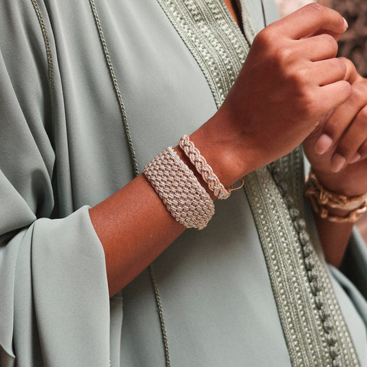 Maxi Diyah Nº1 (Peach & Silver Metallic Almond)
