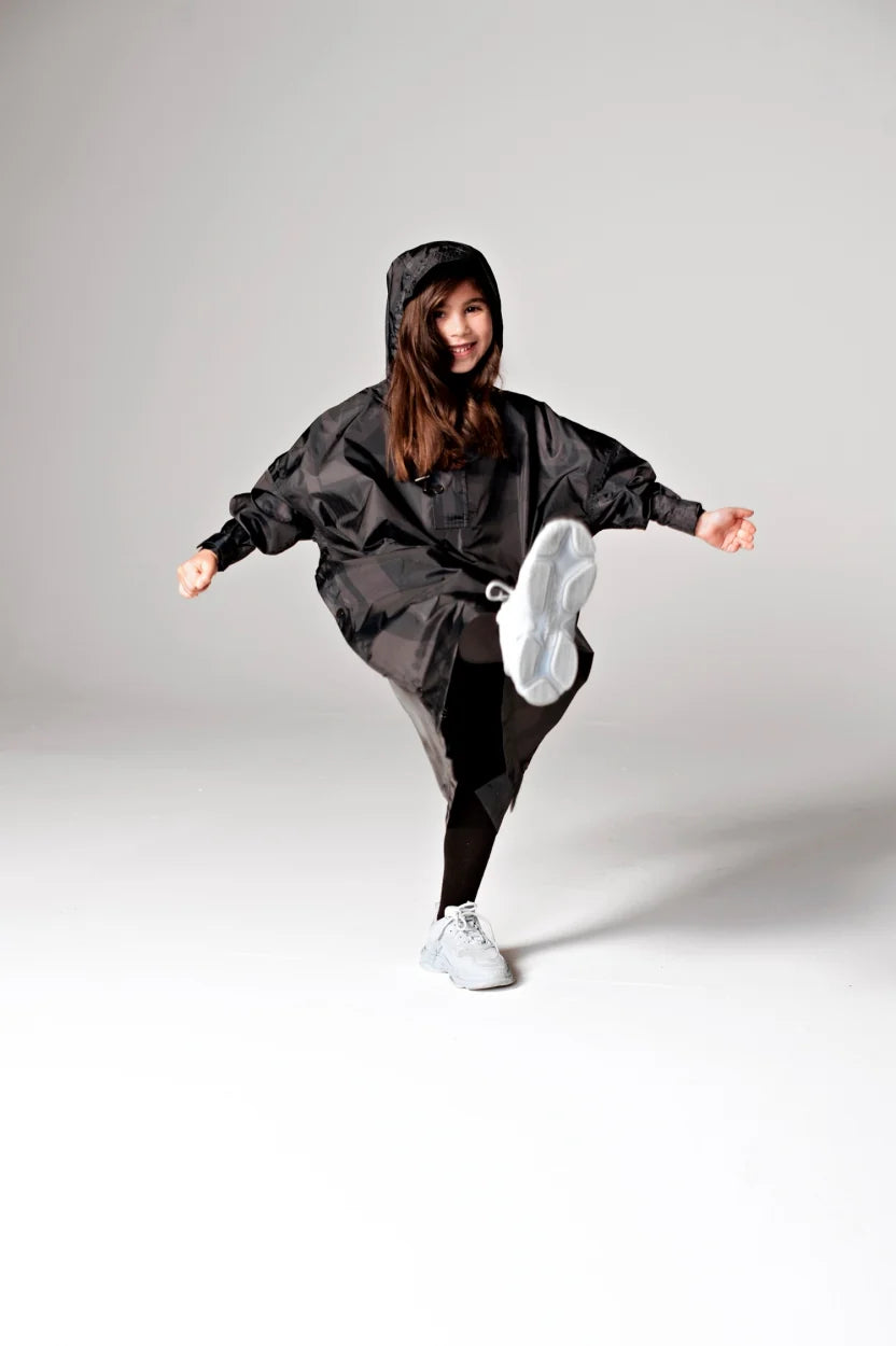 Kids Poncho de pluie back to black