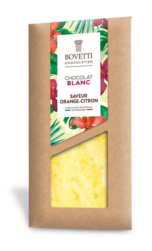 Tablette Chocolat blanc saveur Orange-Citron