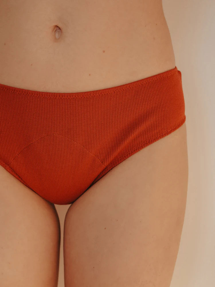 Culotte menstruelle Terracotta coton bio- flux moyen à abondant