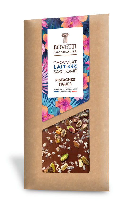 Tablette Chocolat lait Pistaches et Figues