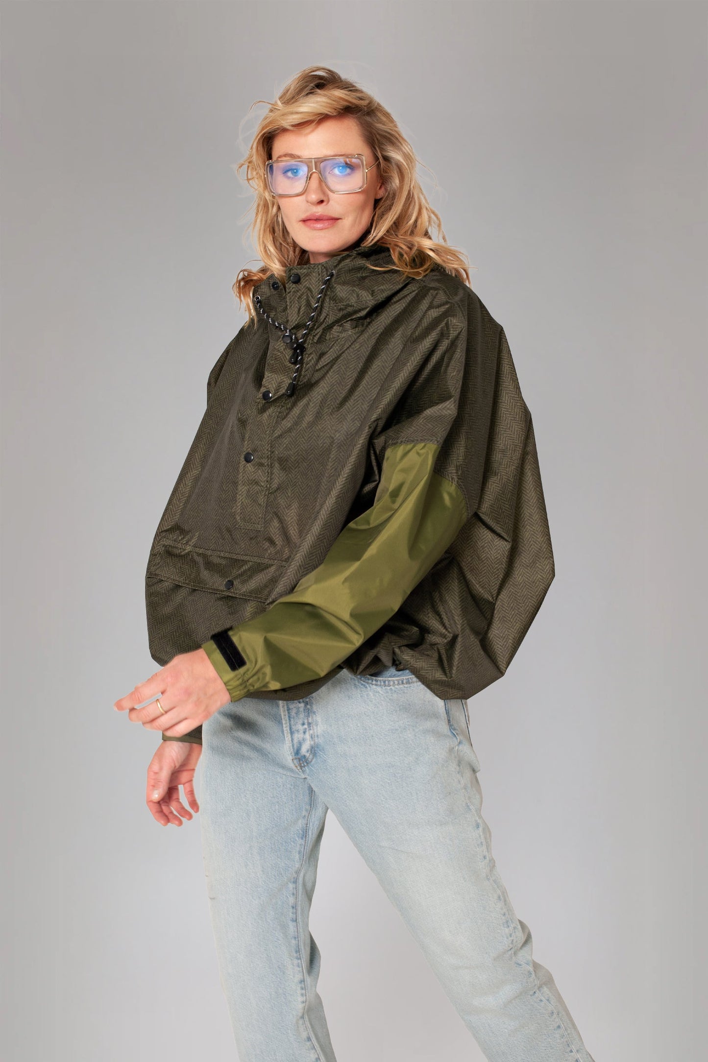 Anorak de pluie Chevron Heringbone
