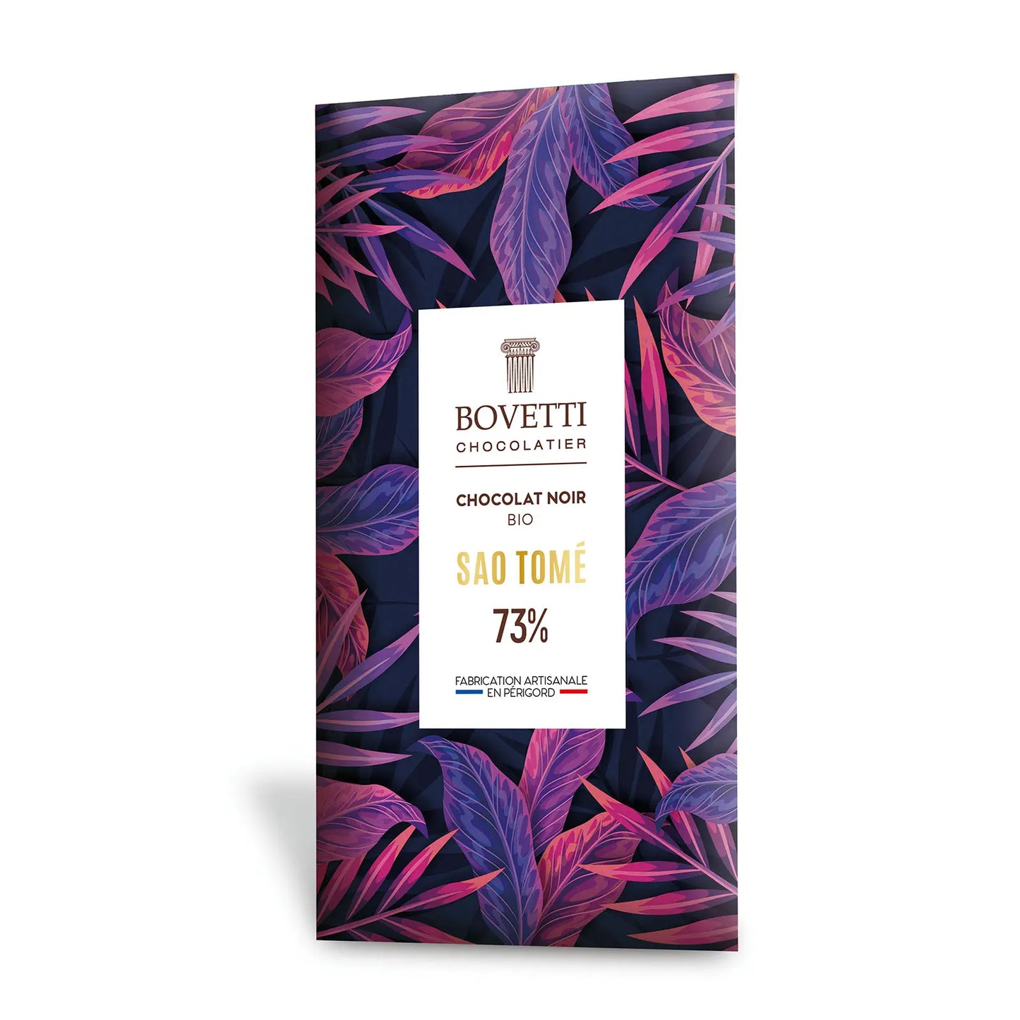 Bovetti Tablette chocolat noir 73% origine Sao Tomé BIO 80g