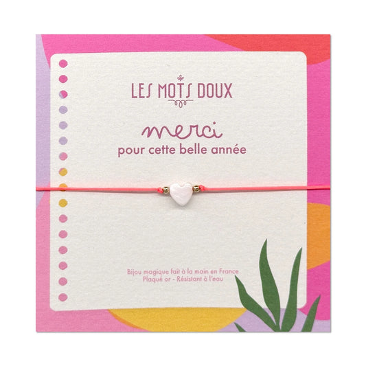 Bracelet Cœur - "Merci pour cette année !"
