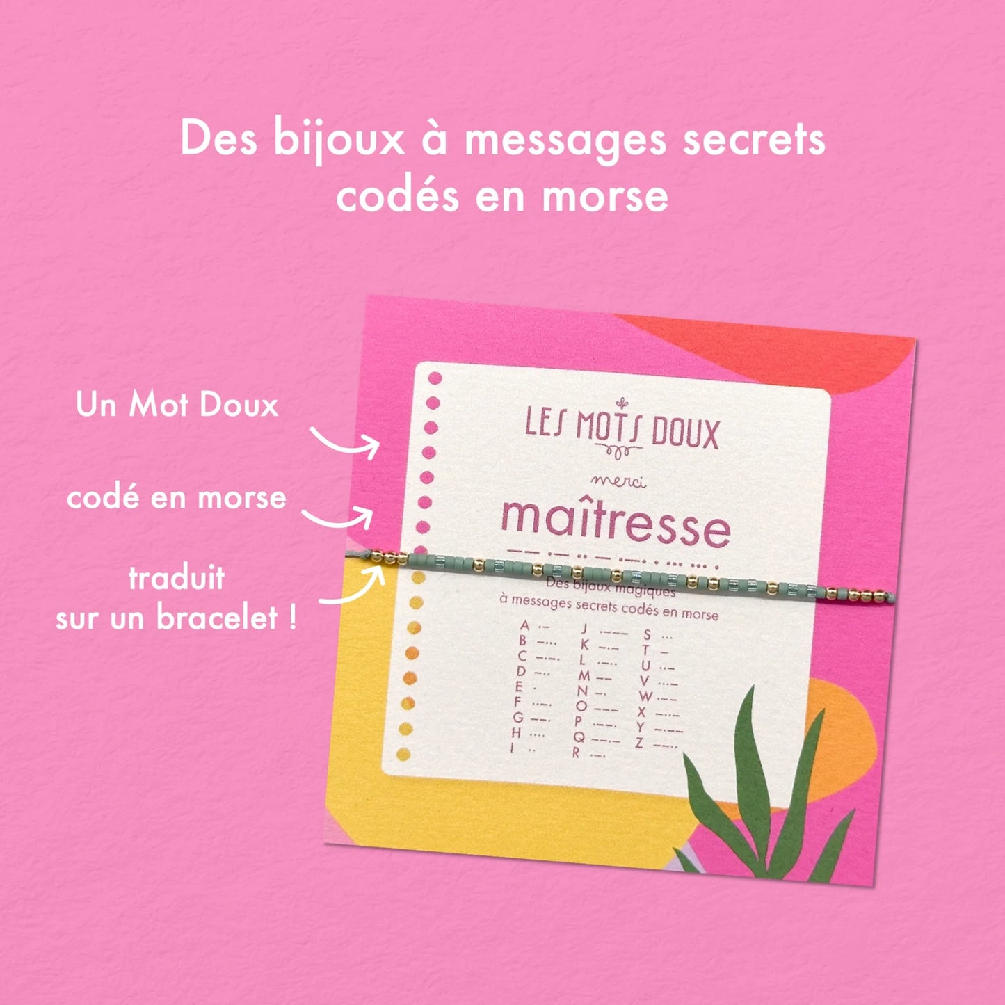 Bracelet Code Morse : Maîtresse
