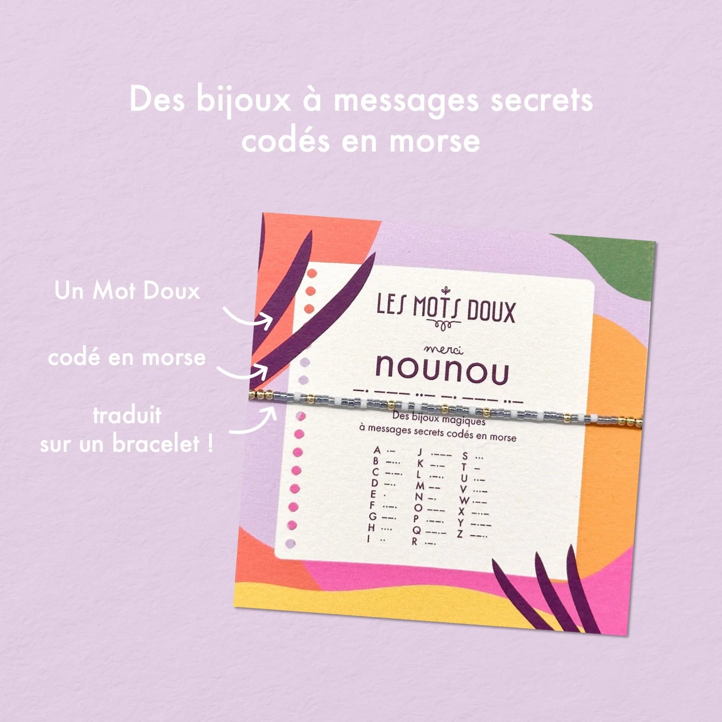 Bracelet Code Morse : Nounou